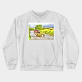 English Canal Narrow Boat Crewneck Sweatshirt